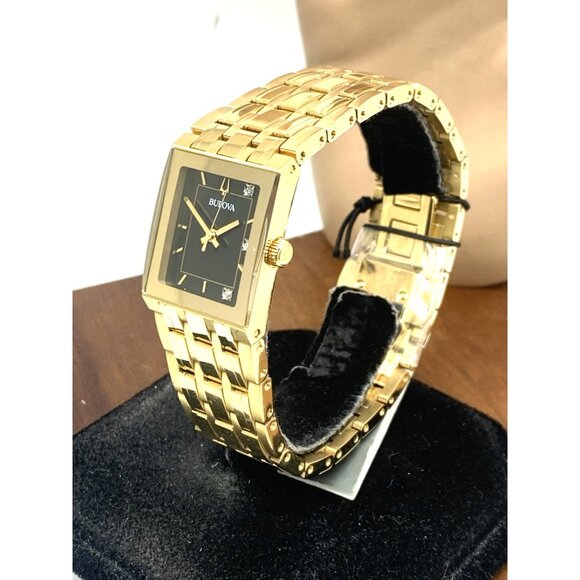 Bulova Women\'s Watch 97P167 Quadra Marc Anthony Quartz Diamond Gold Steel Tank main image 9